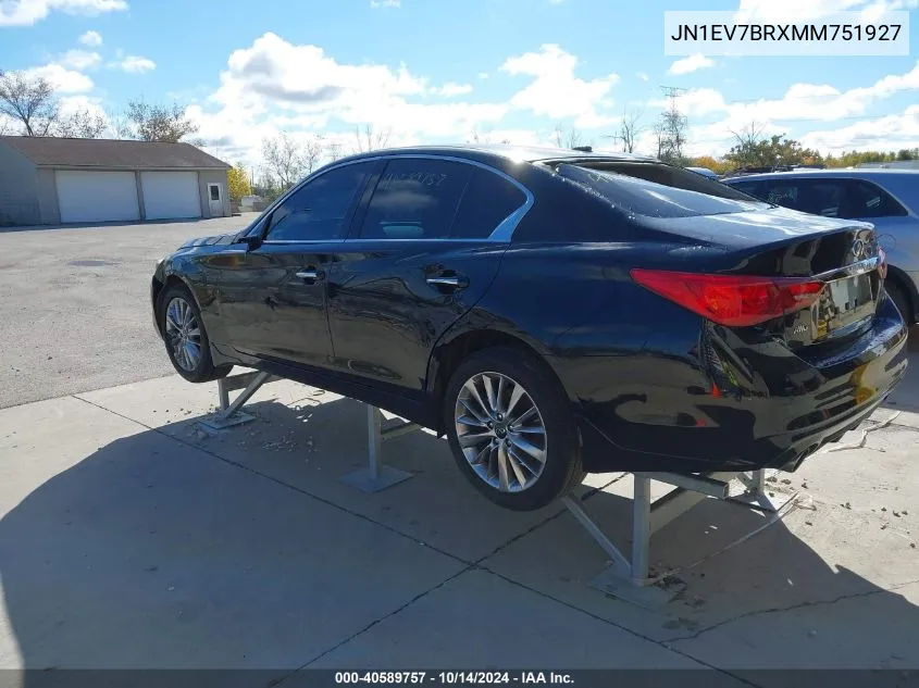 JN1EV7BRXMM751927 2021 Infiniti Q50 Luxe