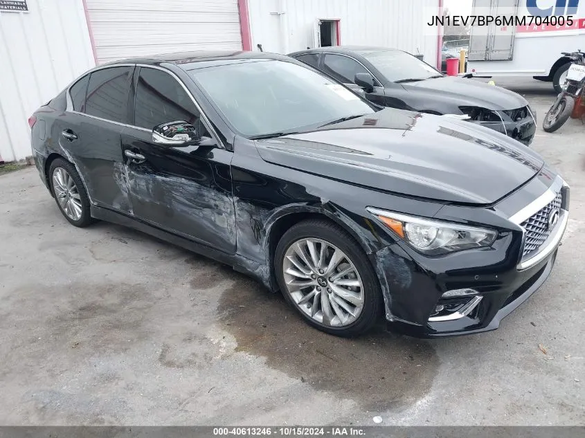 2021 Infiniti Q50 Luxe VIN: JN1EV7BP6MM704005 Lot: 40613246