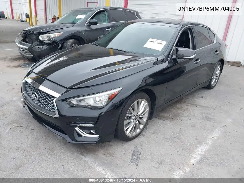 2021 Infiniti Q50 Luxe VIN: JN1EV7BP6MM704005 Lot: 40613246