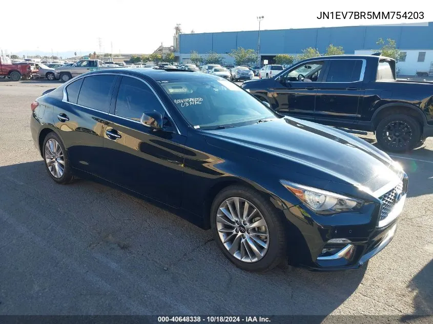 2021 Infiniti Q50 Luxe Awd VIN: JN1EV7BR5MM754203 Lot: 40648338