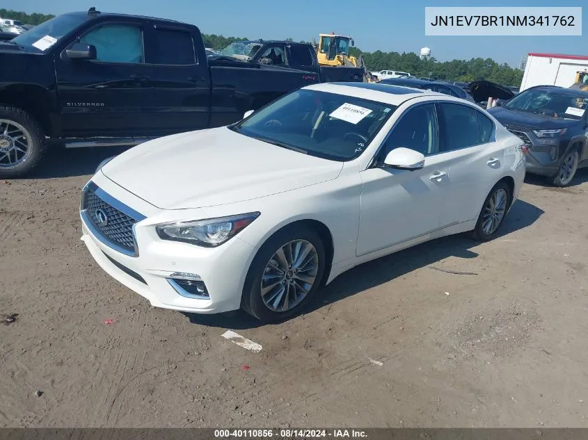 2022 Infiniti Q50 Luxe Awd VIN: JN1EV7BR1NM341762 Lot: 40110856