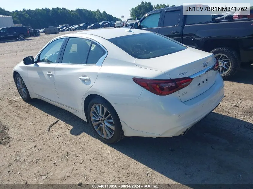 2022 Infiniti Q50 Luxe Awd VIN: JN1EV7BR1NM341762 Lot: 40110856