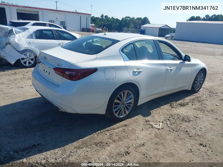 2022 Infiniti Q50 Luxe Awd VIN: JN1EV7BR1NM341762 Lot: 40110856