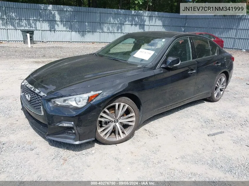 2022 Infiniti Q50 Sensory Awd VIN: JN1EV7CR1NM341999 Lot: 40276750