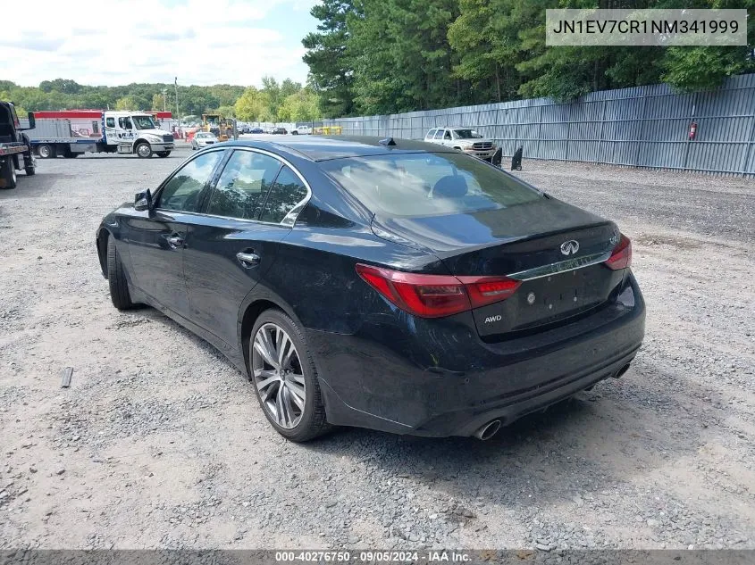 2022 Infiniti Q50 Sensory Awd VIN: JN1EV7CR1NM341999 Lot: 40276750