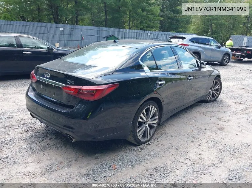 2022 Infiniti Q50 Sensory Awd VIN: JN1EV7CR1NM341999 Lot: 40276750