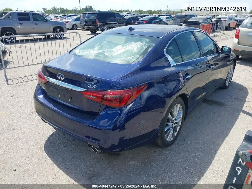 JN1EV7BR1NM342619 2022 Infiniti Q50 Luxe