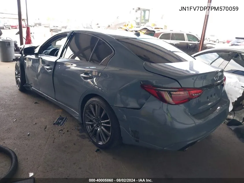 2023 Infiniti Q50 Red Sport 400 VIN: JN1FV7DP7PM570059 Lot: 40005860