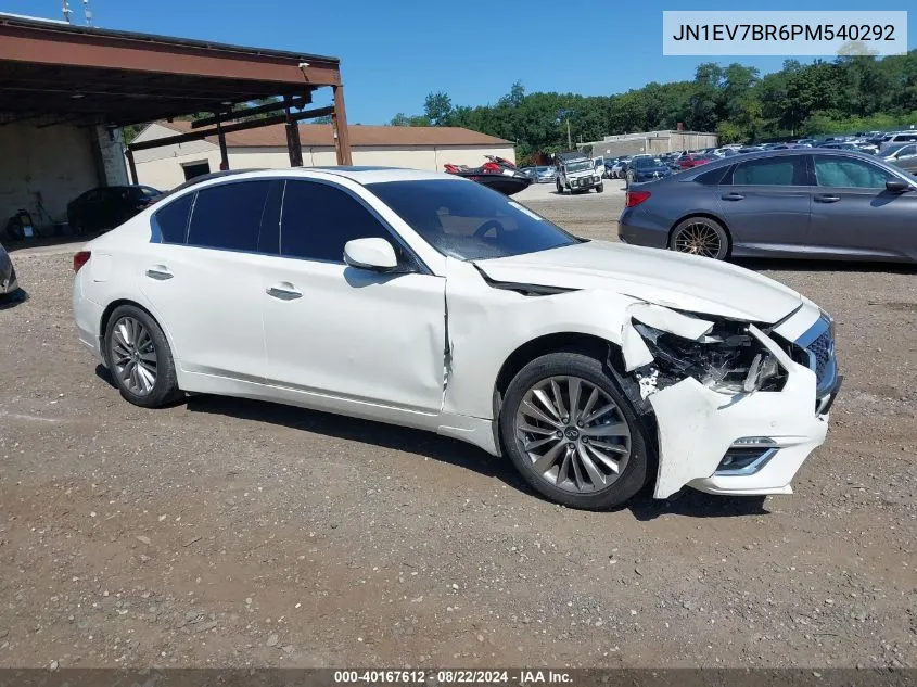 2023 Infiniti Q50 Luxe Awd VIN: JN1EV7BR6PM540292 Lot: 40167612