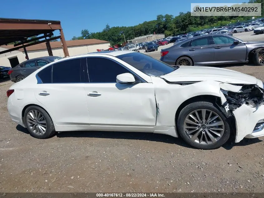 2023 Infiniti Q50 Luxe Awd VIN: JN1EV7BR6PM540292 Lot: 40167612