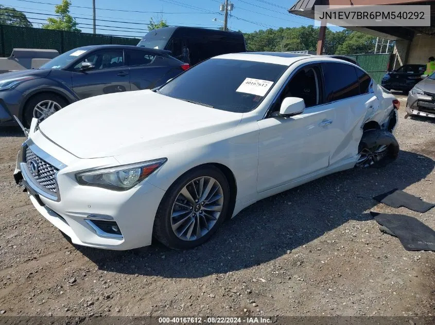 2023 Infiniti Q50 Luxe Awd VIN: JN1EV7BR6PM540292 Lot: 40167612