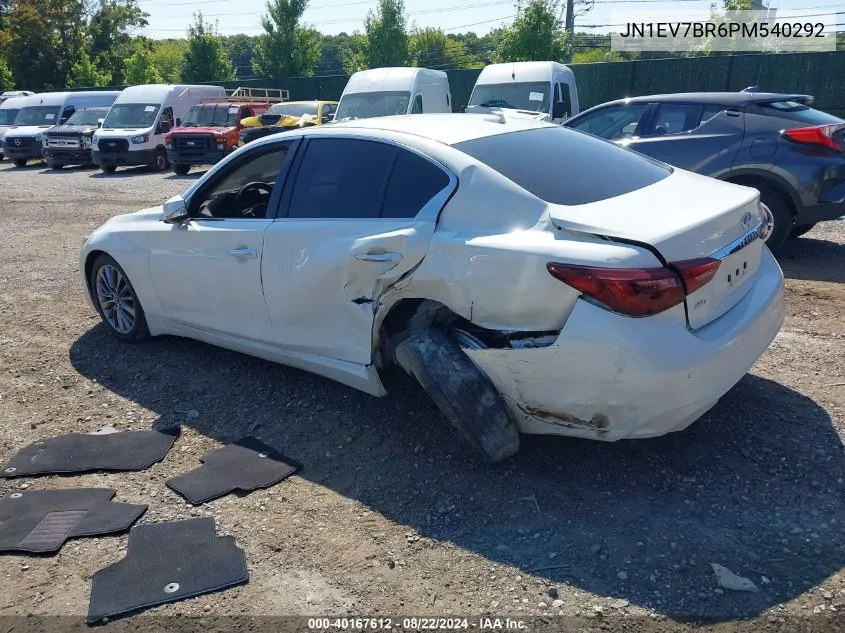 2023 Infiniti Q50 Luxe Awd VIN: JN1EV7BR6PM540292 Lot: 40167612