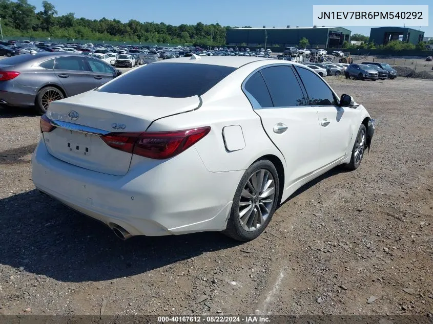 2023 Infiniti Q50 Luxe Awd VIN: JN1EV7BR6PM540292 Lot: 40167612