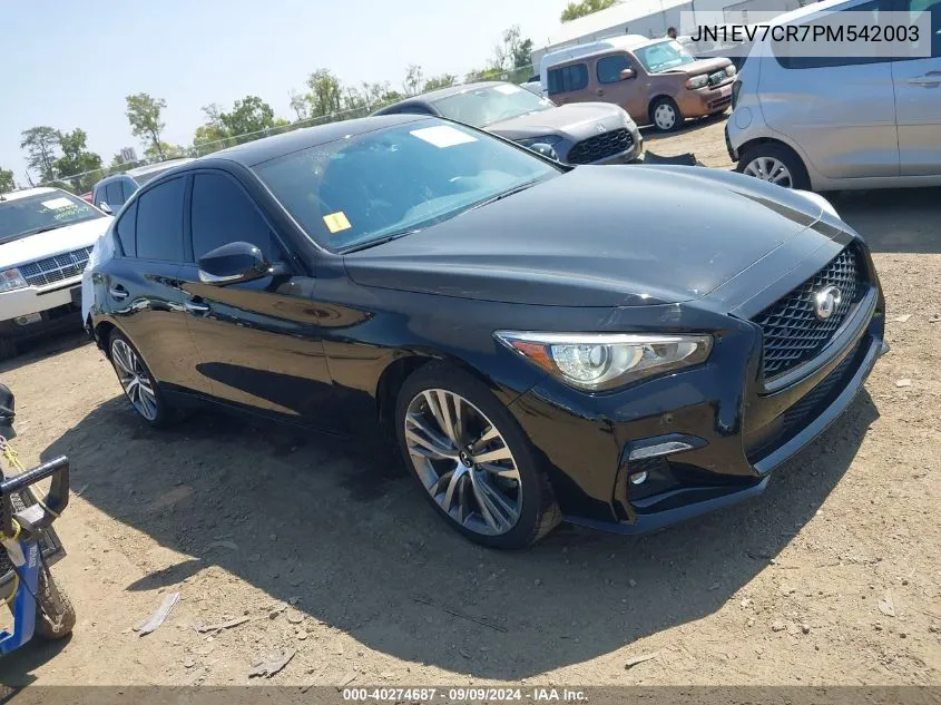 2023 Infiniti Q50 Sensory Awd VIN: JN1EV7CR7PM542003 Lot: 40274687