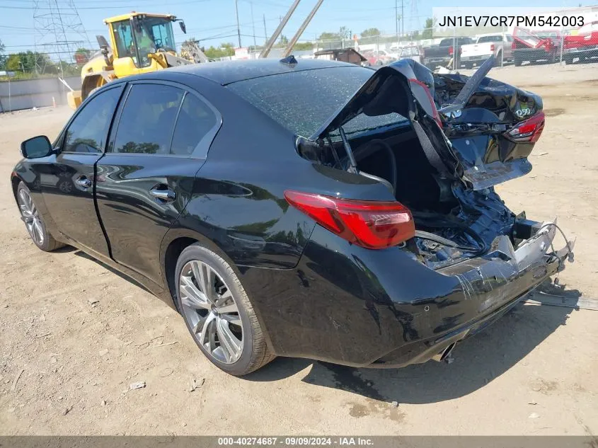 2023 Infiniti Q50 Sensory Awd VIN: JN1EV7CR7PM542003 Lot: 40274687