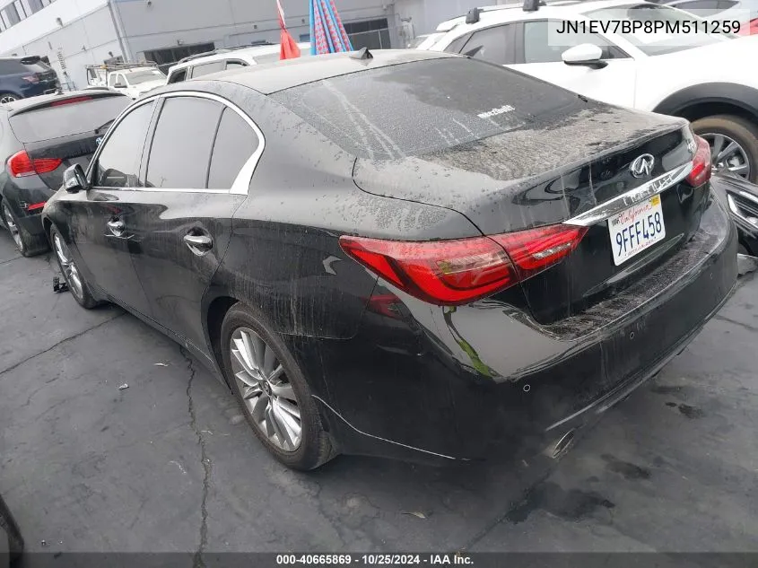 2023 Infiniti Q50 Luxe VIN: JN1EV7BP8PM511259 Lot: 40665869