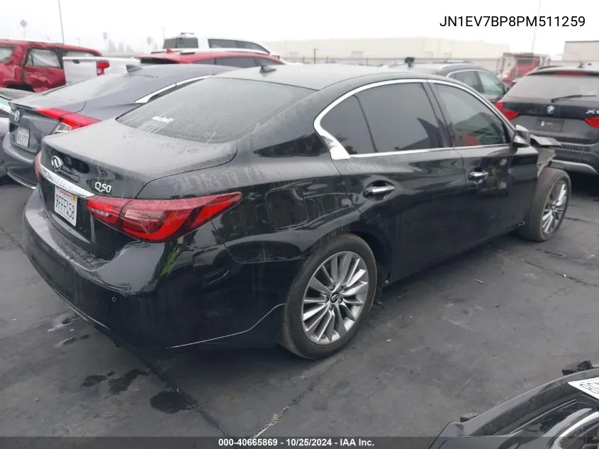 2023 Infiniti Q50 Luxe VIN: JN1EV7BP8PM511259 Lot: 40665869