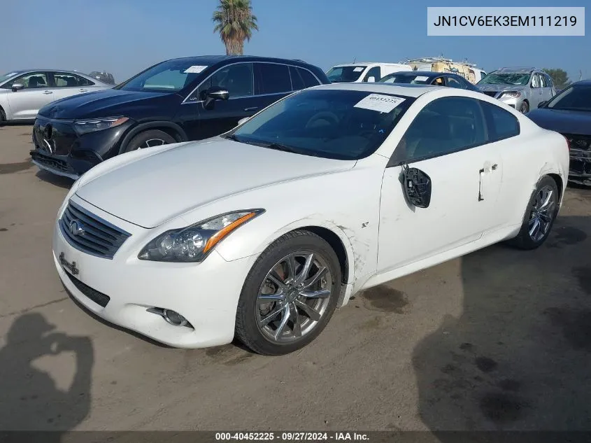 2014 Infiniti Q60 Journey VIN: JN1CV6EK3EM111219 Lot: 40452225