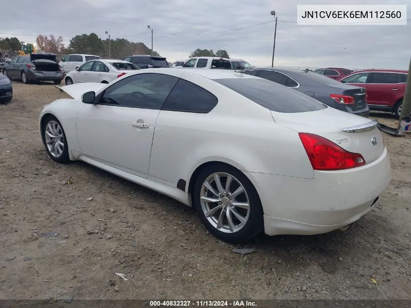 2014 Infiniti Q60 Journey VIN: JN1CV6EK6EM112560 Lot: 40832327