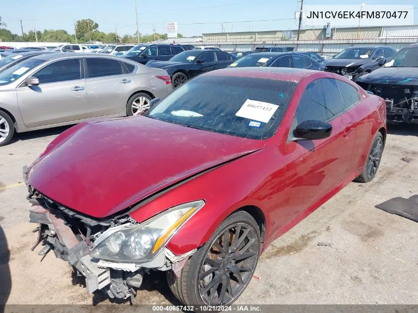 2015 Infiniti Q60 S Limited VIN: JN1CV6EK4FM870477 Lot: 40657432