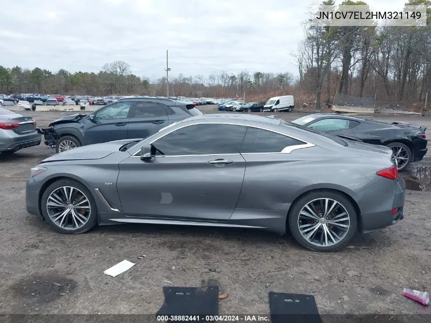 2017 Infiniti Q60 2.0T/2.0T Premium VIN: JN1CV7EL2HM321149 Lot: 38882441