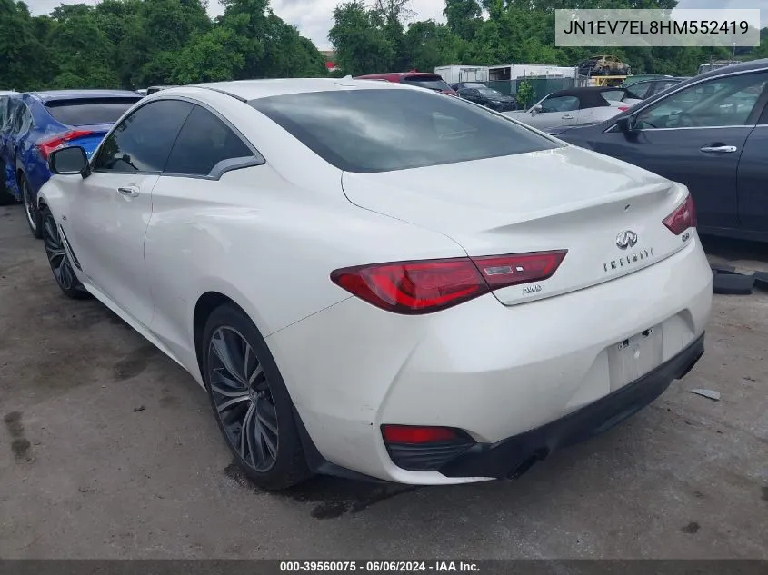 2017 Infiniti Q60 3.0T Premium VIN: JN1EV7EL8HM552419 Lot: 39560075