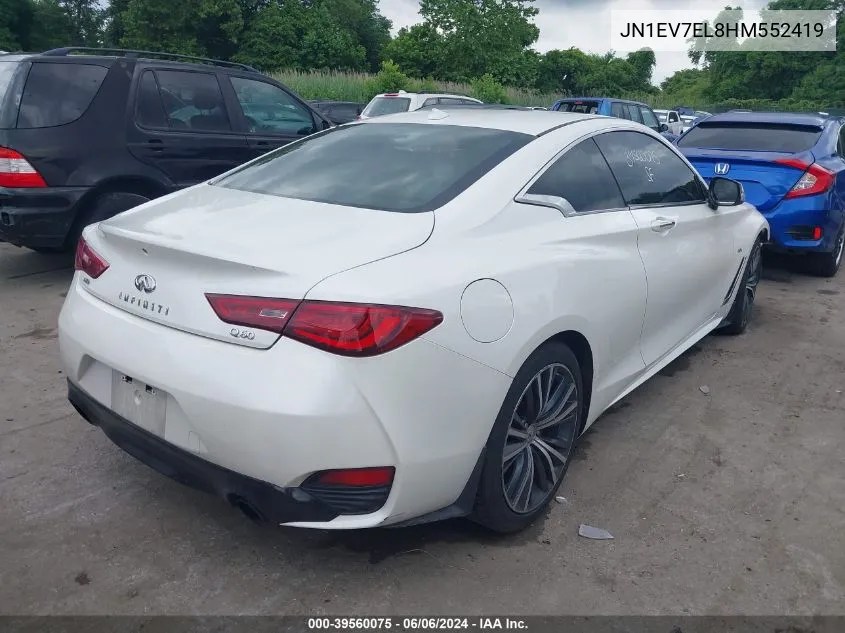 2017 Infiniti Q60 3.0T Premium VIN: JN1EV7EL8HM552419 Lot: 39560075