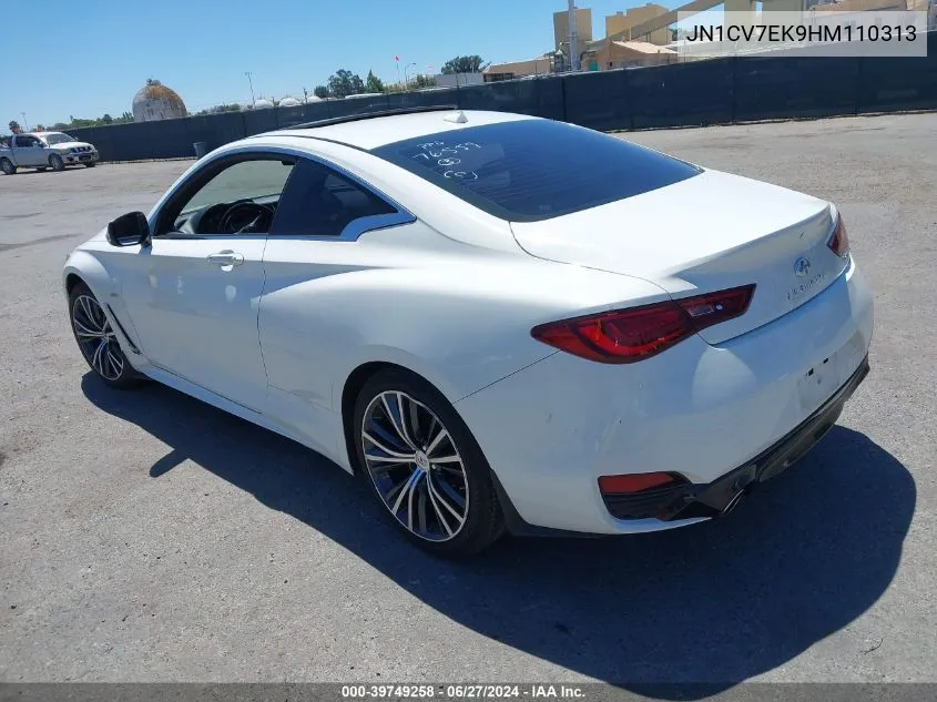 2017 Infiniti Q60 2.0T VIN: JN1CV7EK9HM110313 Lot: 39749258