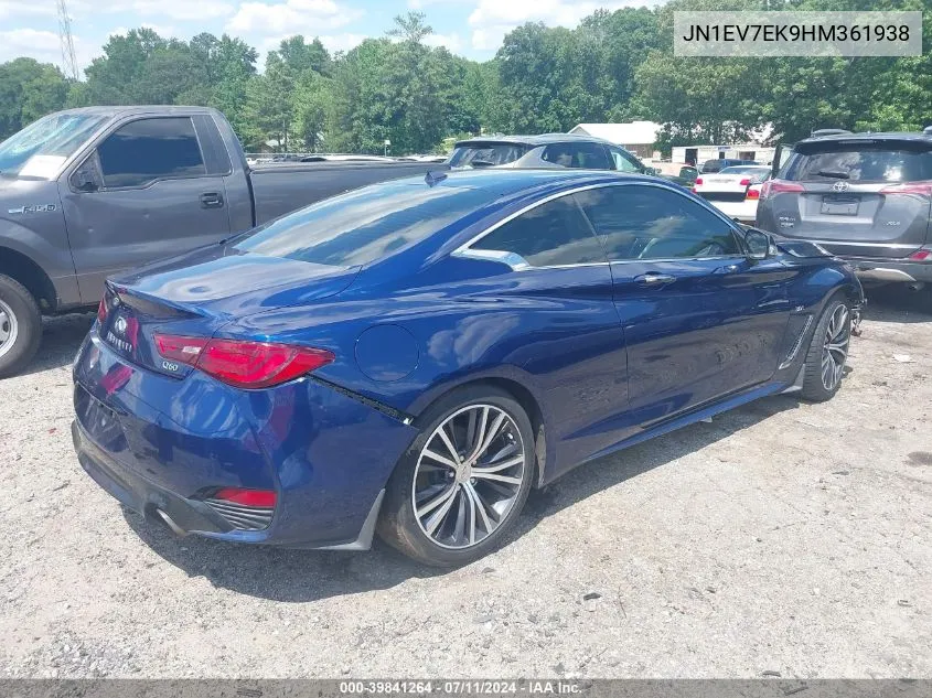 2017 Infiniti Q60 3.0T Premium VIN: JN1EV7EK9HM361938 Lot: 39841264