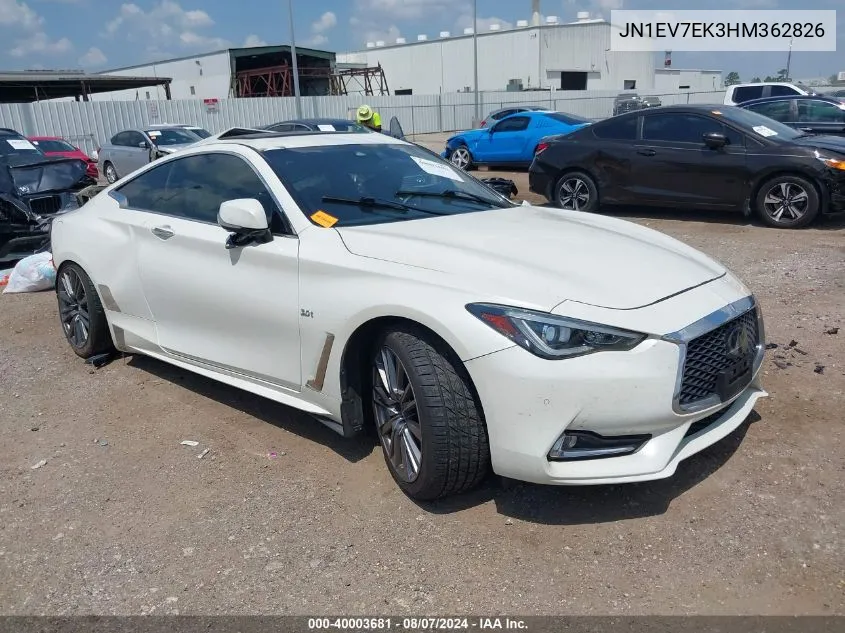 2017 Infiniti Q60 3.0T Sport VIN: JN1EV7EK3HM362826 Lot: 40003681