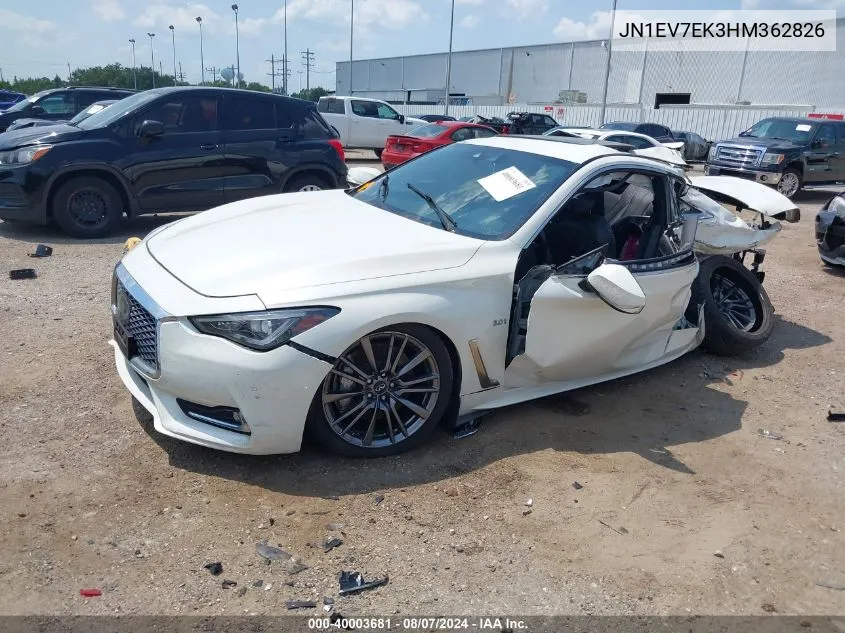 2017 Infiniti Q60 3.0T Sport VIN: JN1EV7EK3HM362826 Lot: 40003681