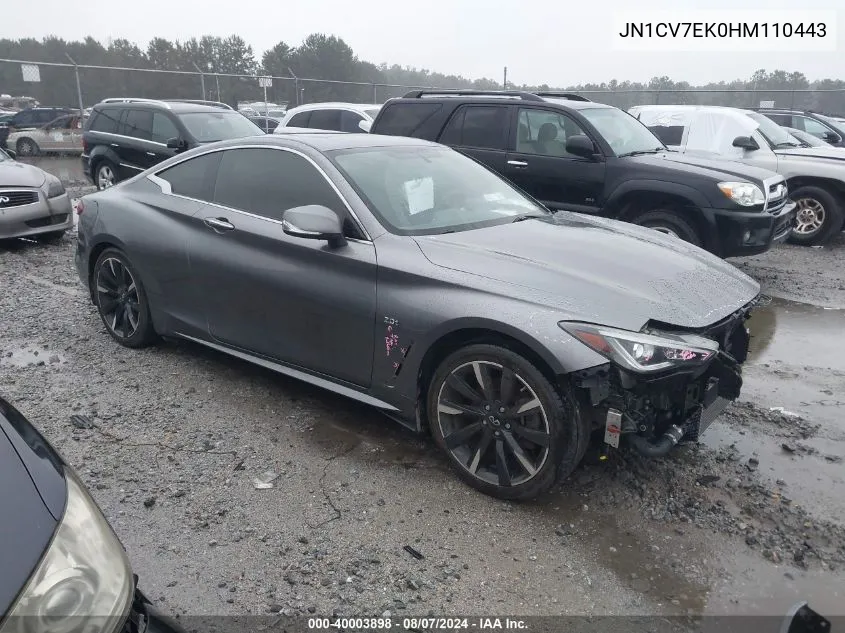 2017 Infiniti Q60 2.0T Premium VIN: JN1CV7EK0HM110443 Lot: 40003898