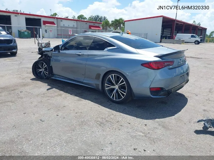 2017 Infiniti Q60 2.0T VIN: JN1CV7EL6HM320330 Lot: 40030812