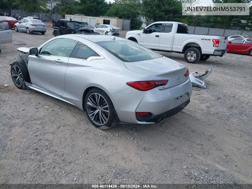 2017 Infiniti Q60 3.0T Premium VIN: JN1EV7EL0HM553791 Lot: 40114426