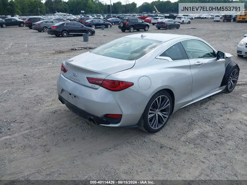 2017 Infiniti Q60 3.0T Premium VIN: JN1EV7EL0HM553791 Lot: 40114426