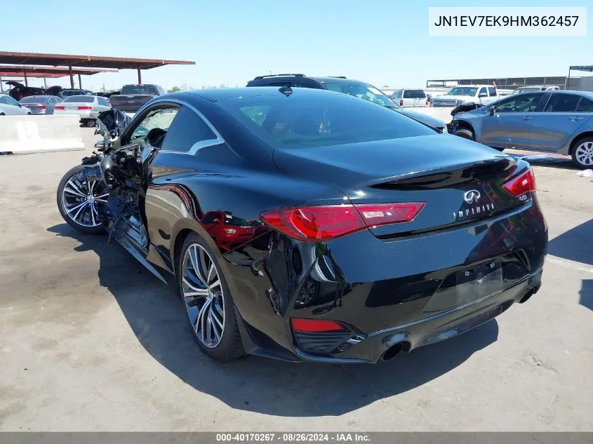 2017 Infiniti Q60 3.0T Premium VIN: JN1EV7EK9HM362457 Lot: 40170267