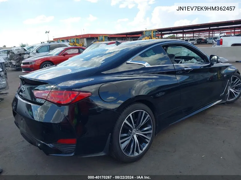 2017 Infiniti Q60 3.0T Premium VIN: JN1EV7EK9HM362457 Lot: 40170267