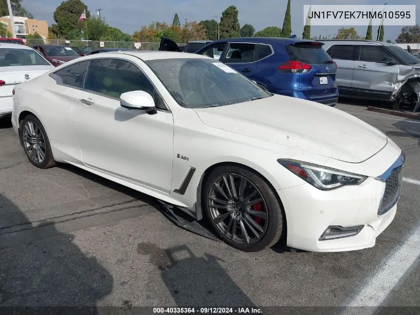 2017 Infiniti Q60 3.0T Red Sport 400 VIN: JN1FV7EK7HM610595 Lot: 40335364