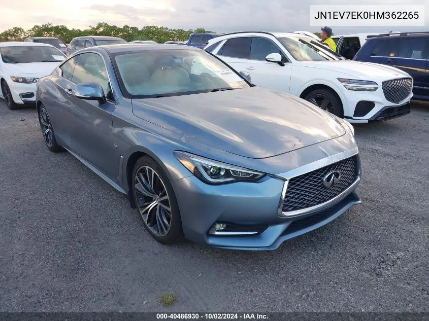 2017 Infiniti Q60 3.0T Premium VIN: JN1EV7EK0HM362265 Lot: 40486930