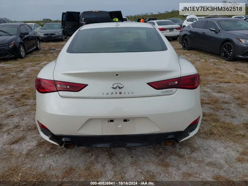 JN1EV7EK3HM362518 2017 Infiniti Q60 3.0T Sport