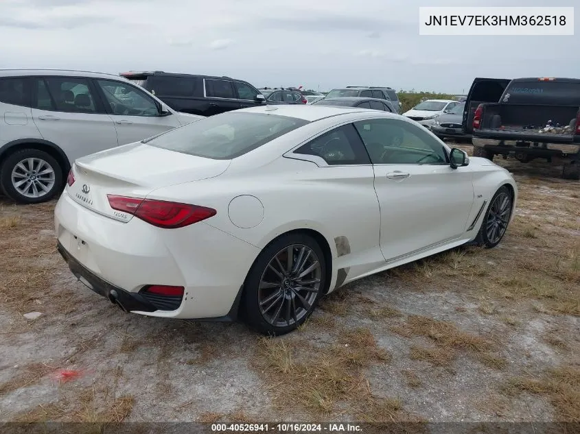 JN1EV7EK3HM362518 2017 Infiniti Q60 3.0T Sport