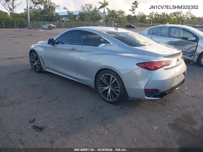 2017 Infiniti Q60 2.0T VIN: JN1CV7EL5HM320352 Lot: 40591130