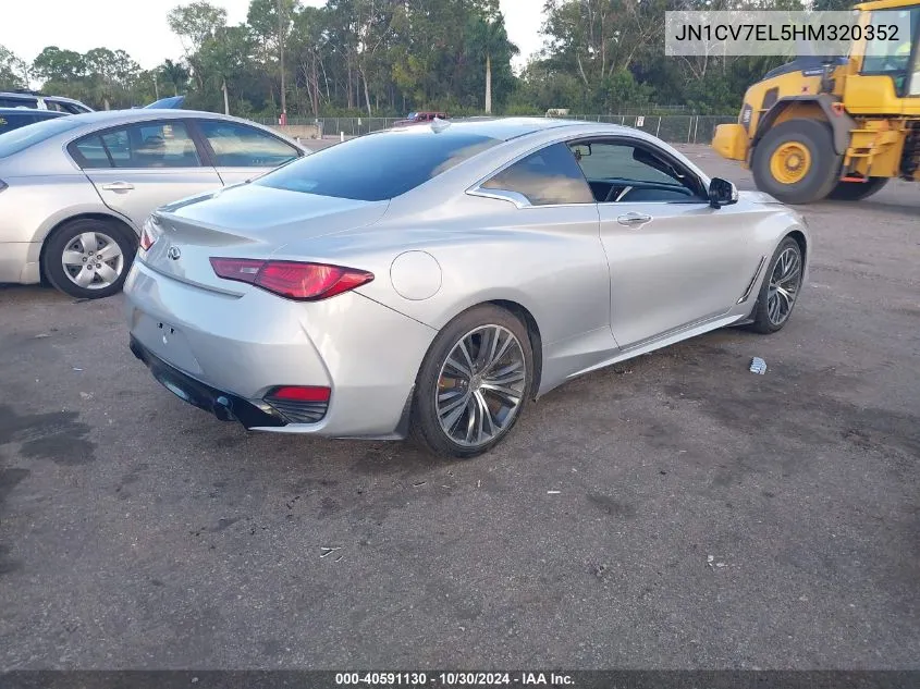 2017 Infiniti Q60 2.0T VIN: JN1CV7EL5HM320352 Lot: 40591130