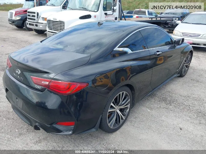 2017 Infiniti Q60 2.0T VIN: JN1CV7EL4HM320908 Lot: 40655341