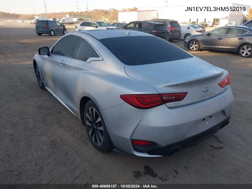 2017 Infiniti Q60 3.0T Premium VIN: JN1EV7EL3HM552019 Lot: 40686157