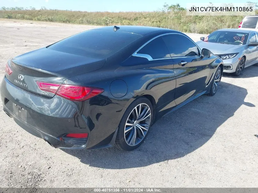 2017 Infiniti Q60 2.0T Premium VIN: JN1CV7EK4HM110865 Lot: 40751356