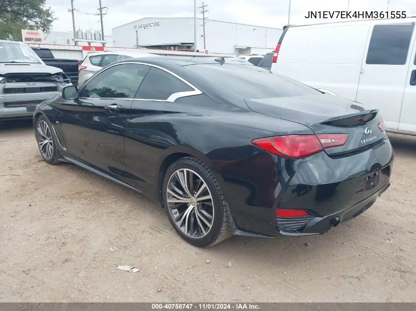 2017 Infiniti Q60 3.0T Premium VIN: JN1EV7EK4HM361555 Lot: 40758747