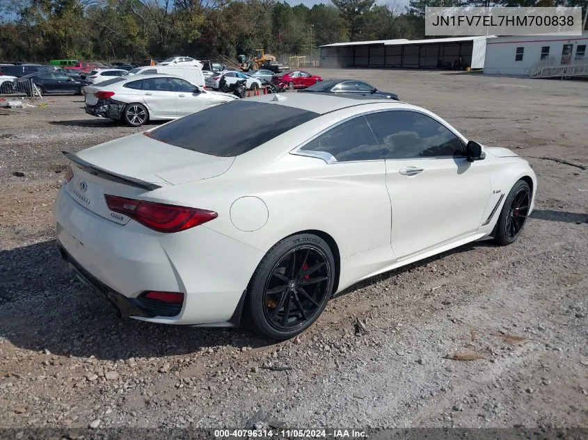 2017 Infiniti Q60 Red Sport 400 VIN: JN1FV7EL7HM700838 Lot: 40796314