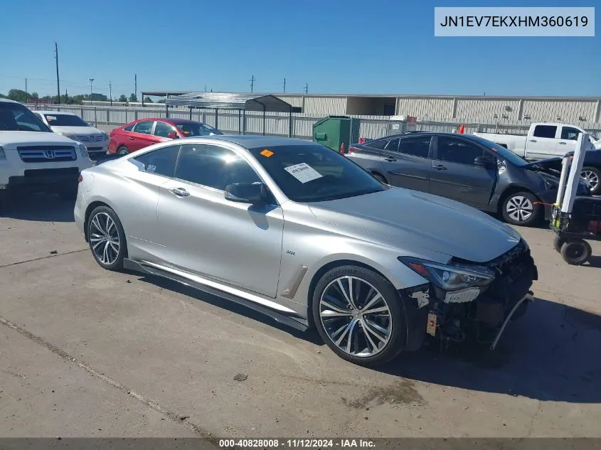 2017 Infiniti Q60 3.0T Premium VIN: JN1EV7EKXHM360619 Lot: 40828008