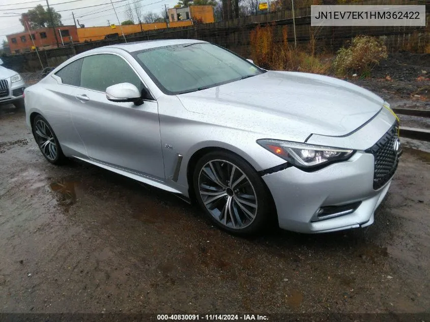 2017 Infiniti Q60 3.0T Premium VIN: JN1EV7EK1HM362422 Lot: 40830091